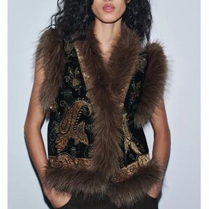 Zara ZW COLLECTION EMBROIDERED VEST LIMITED EDITION